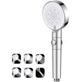 thumbnail image 1 of ZHAOCHENG Cabezal de ducha de alta presión, ducha de mano con ahorro de agua, cabezal de ducha para baño, interruptor de un botón, salida de agua grande, 5 tipos de experiencia de ducha, cabezales de, 1 of 5
