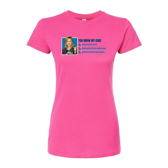 Parks and Recreation - You Know My Code  - Juniors Fitted Graphic T-Shirt