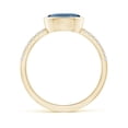 thumbnail image 2 of ANGARA Natural Bezel-Set Oval 1.5 ct London Blue Topaz and Diamond Ring in 14K Yellow Gold for Women (Size-8x6mm) | November Birthstone Jewelry for Women | London Blue Topaz Ring (Ring Size- 10.5), 2 of 10