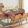 thumbnail image 2 of Valentine''s Day Tablecloth 60×84 Inch Oval, Love Hearts Eucalyptus Wood-Colored Washable Table Cover for Party Picnic Dinner Decor, 2 of 6