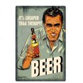 thumbnail image 1 of Letrero de metal con diseño de cerveza divertida, placa de metal vintage para pub, de aluminio, para decoración de pared, para bar, pub, club, cueva de hombre, tamaño: 12 x 8 pulgadas, 1 of 4