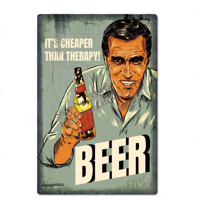 Letrero de metal con diseño de cerveza divertida, placa de metal vintage para pub, de aluminio, para decoración de pared, para bar, pub, club, cueva de hombre, tamaño: 12 x 8 pulgadas