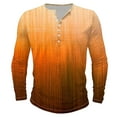 thumbnail image 4 of VBTAPA Big and Tall Henley Shirt for Men Gradient Color Long Sleeve Button T-shirt Slim Fit Collarless Golf Shirts Prime Deals Clearance Orange XL, 4 of 5
