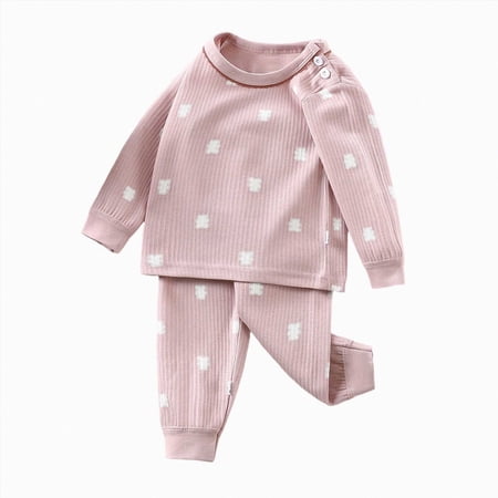 Toddler Baby Girl Clothes Floral Print Long Sleeve Pullover Shirts Tops Pants Set Fall Winter Outfits 4-5 Years Boy Girl Light Pink Fall Winter Tops+Pants Pajamas & Dailywear Set