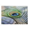 thumbnail image 1 of Peacock Cutting Board, Trees Birds and Feather Wildlife Colorful Tropical Animals Blurred Print Nature, Decorative Tempered Glass Cutting and Serving Board, Large Size, Multicolor, by Ambesonne, 1 of 1