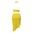 thumbnail image 5 of DHFJKG 2 Piece Outfits For Women Skirts Set Beach Vacation Clothes Halter Backless Deep V Neck Crop Top Mini Bodycon Resort Wear Stylish Outfit, 5 of 5