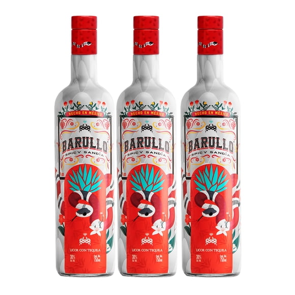 Tripack Licor con Tequila Barullo Spicy Sandía 750 Ml Licor con Tequila