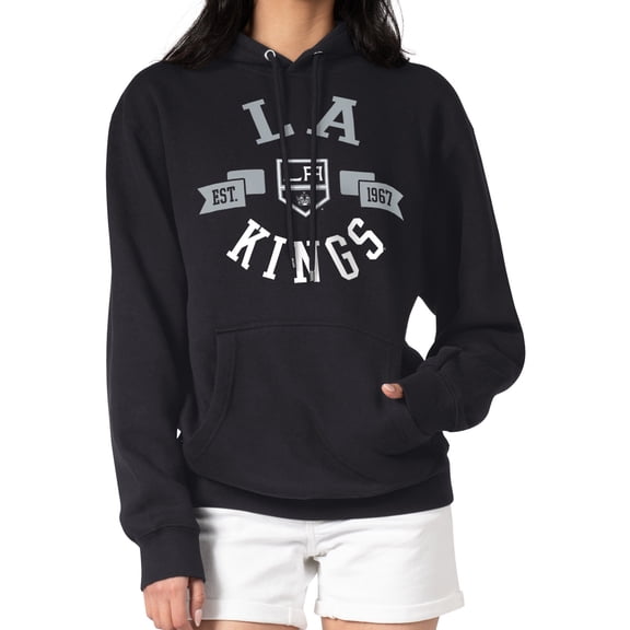 Women's G-III 4Her by Carl Banks Black Los Angeles Kings City Graphic Fleece Pullover Hoodie