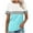 Light Blue, variant on Shirts for Women Short Sleeve Round Neck Striped Printed Casual T-shirt Watermelon Red XXXL
