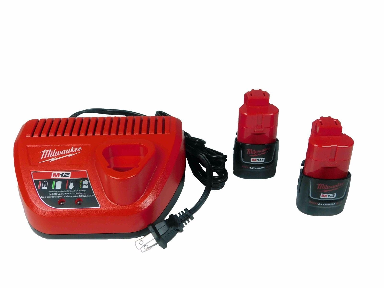 Milwaukee M12 Redlithium 12V 2Ah Battery 48112420 Two Pack with