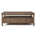 thumbnail image 6 of Warm Shaker Solid Wood 48 inch Wide Transitional Coffee Table in Rustic Natural Aged Brown, 6 of 9
