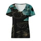 thumbnail image 4 of Moda Mujer Cuello en V Manga corta Impresión Jersey Blusas sueltas Tops Camiseta OAVQHLG3B Store lin121212, 4 of 4
