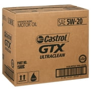 Castrol GTX Ultraclean 5W-20 Synthetic Blend Motor Oil, 5 Quarts, Case of 3