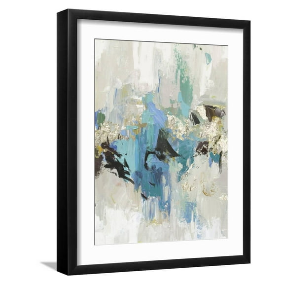 Art.com Blue Silver I Art Print by Tom Reeves, Black Frame Wall Art, 17" x 21"