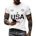 thumbnail image 2 of 250th Anniversary USA Shirt Crewneck Short Sleeve Commemorative Tee Casual Independence Day Mens Graphic T-shirts White XL, 2 of 6