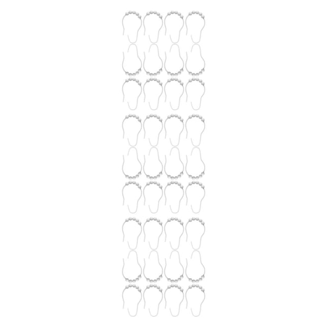 QualitChoice 12 Pcs Crochets de Rideau de Douche en Acier Inoxydable Anneaux Accessoires Universels Pièces de Rechange Blanc 3Set