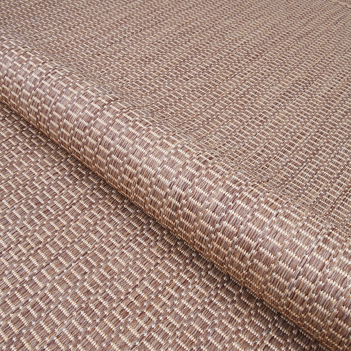 Couristan Recife Saddle Stitch 5'3" X 7'6" Brown- Tan Outdoor Rug