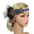 thumbnail image 2 of 2 Pedazos Diadema de s Venda de de Cabello Cinta de Pelo Elástica Venda de Disfraz 1920 Retro Macarena Tocado vintage para mujer, 2 of 8