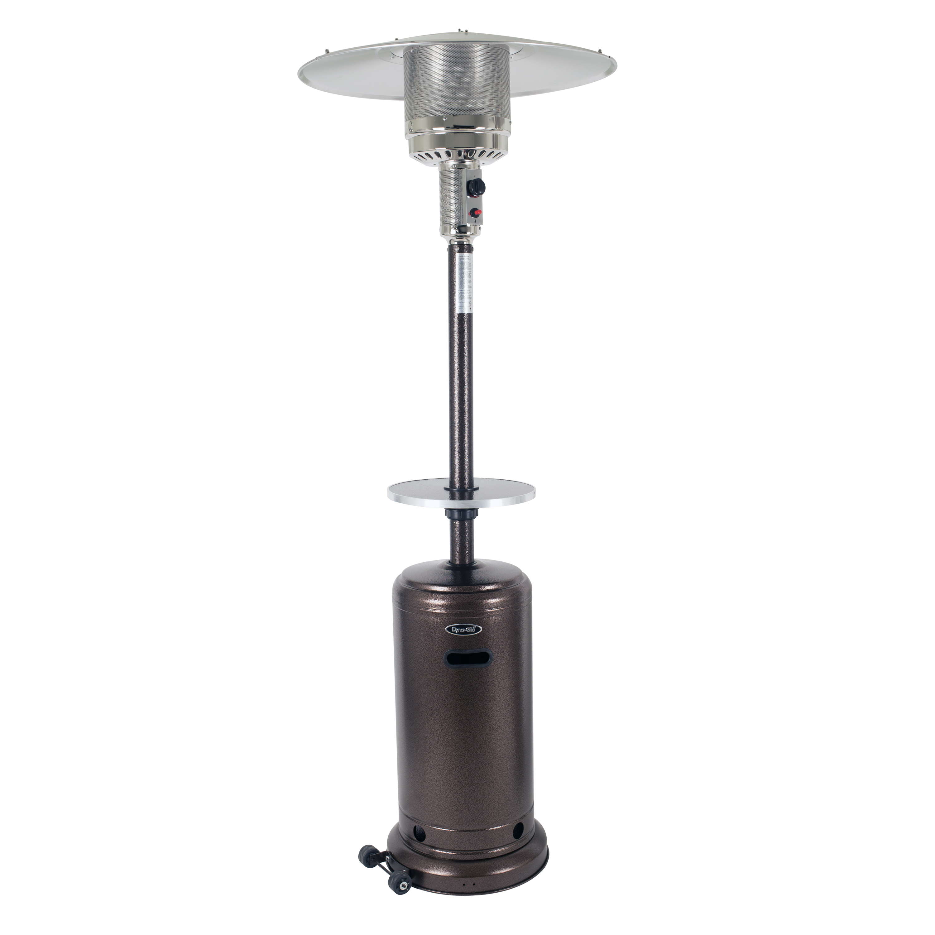 Deluxe Hammered Bronze Patio Heater and Bronze Table for Patio Heater