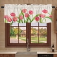 thumbnail image 5 of Watercolor Pink Tulip Floral Window Valance Curtain,Light Filtering Washable Short Kitchen Valance Curtain for Home,Cafe,Window Decoration, 5 of 6