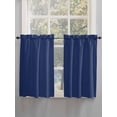 thumbnail image 5 of Navy Blue Pure Color Bathroom Window Curtain, Aesthetics Contemporary Luxury Light Filtering Coffee Kitchen Curtains, Bedroom Living Room Curtains 2 Panel 84"x45", 5 of 6