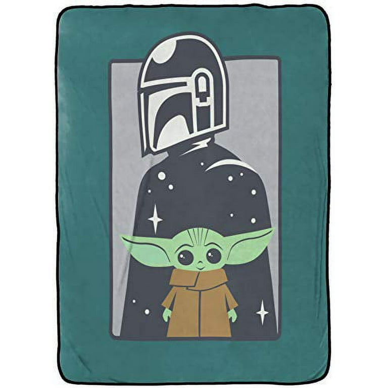 Star Wars The Mandalorian Baby Yoda Curious Child 62 x 90 Microfiber Blanket Green