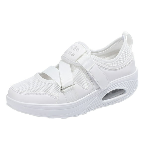 Womens Shoes Sneakers Athletic Women Outdoor Mesh Solid Color Sports Shoes Runing Breathable Shoes Sneakers Female Womens Sneakers Shoes(White,9.5-10)