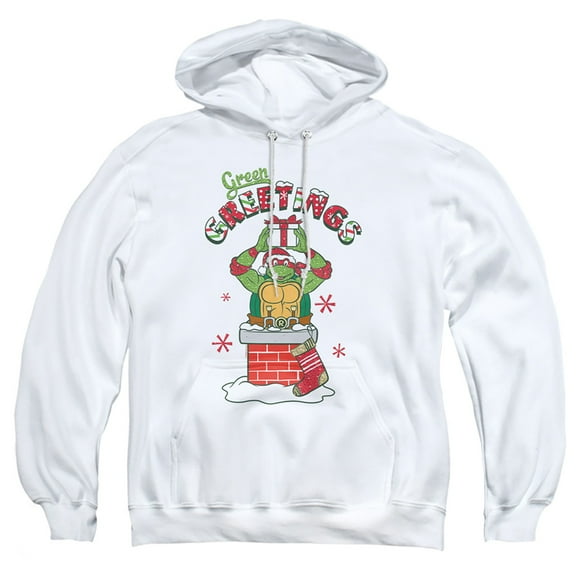 Teenage Mutant Ninja Turtles Green Greetings Christmas Scene Unisex Adult Pull-Over Hoodie