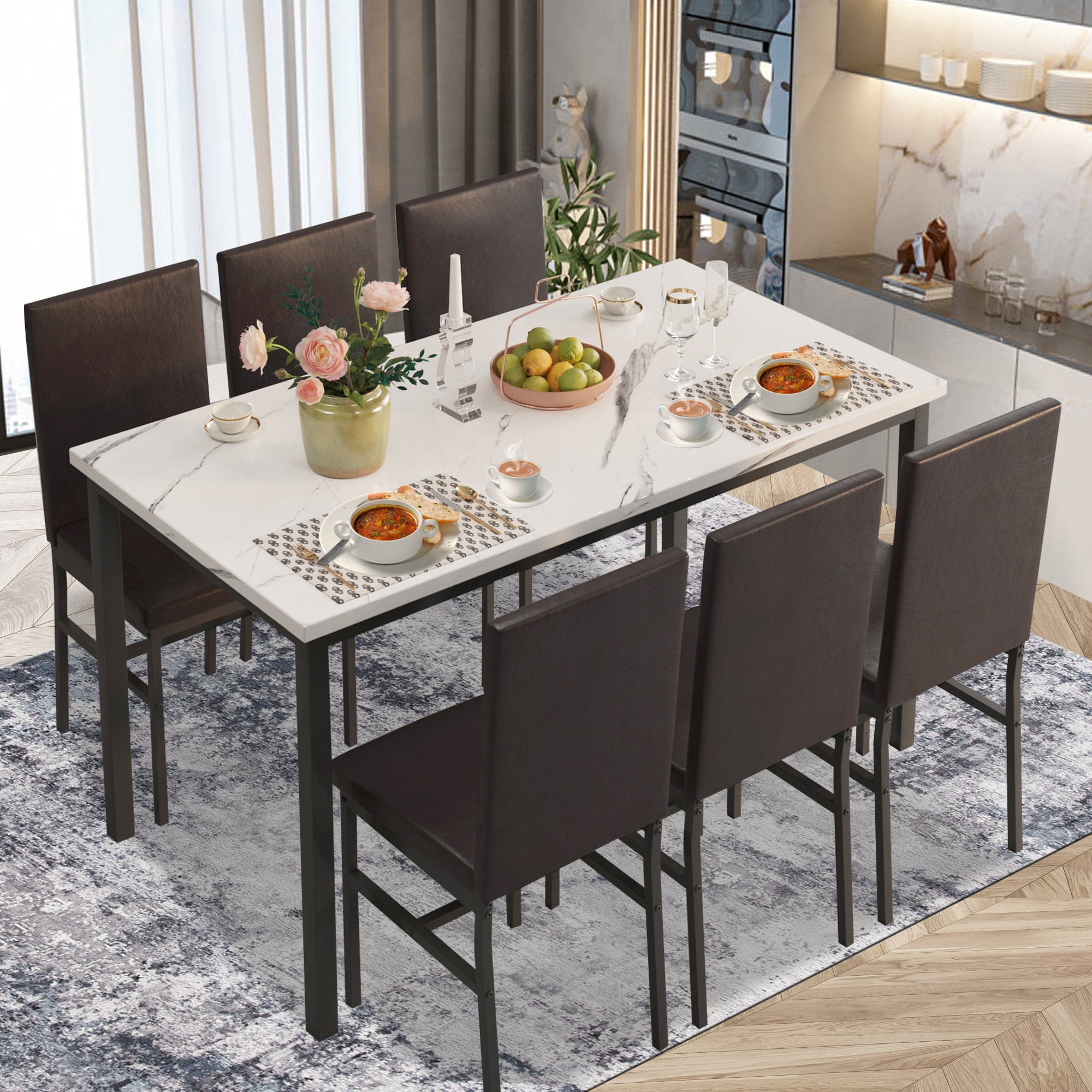 Mabel dining set cheap with 6 chairs