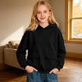 thumbnail image 2 of LIIPEE Solid Color Hoodies For Girls Long Sleeve Hooded Pullover Kids Fall Winter Cute Comfortable Casual Sweatshirts With Pockets,3-4 Years, 2 of 4