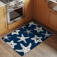 thumbnail image 3 of Starfish Washable Area Rug 2 x 3 ft Summer Beach Nautical Ocean Sea Star Marine Life Navy Blue, Soft Non Slip Rugs Stain Repellent Indoor Felt Carpet for Living Dining Room Bedroom Home Office, 3 of 9