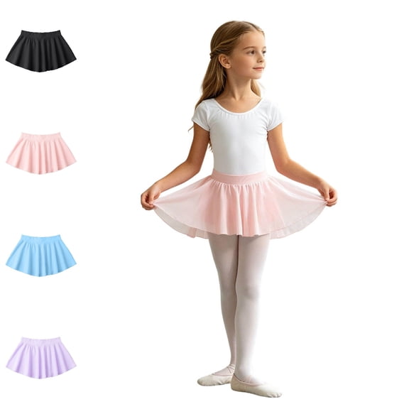 Bmisegm Back to School Clothes for Girls Lightweight Chiffon Dance Skirt with Elastic Waistband for Ballet Practice and Performance School Skirts for Girls 7-9 Years