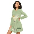 thumbnail image 3 of FORMRS Womens Long Sleeve Nightgowns Crew Neck Sleep Shirt Soft Pajamas Sizes S-3XL, Light Green Martini, 3 of 8