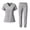 Gray, variant on Women's Scrub Set with V-Neck and Pockets Quick-Dry Color Short Sleeve Top and Pants for Uniform Work Workout Sets For Women