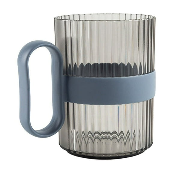 Vikakiooze 380ml Transparent Couple's Mouthwash Cup Children's Clear Brush Cup With Handle Plastic Cup High Aesthetics Mouth Cup Dentals Jar