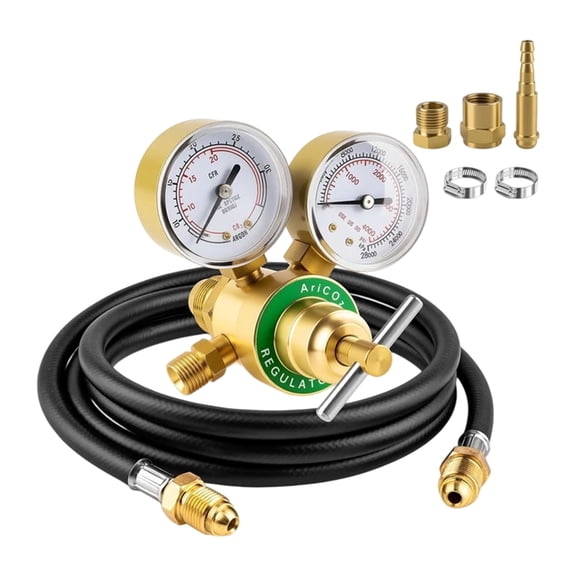 Pack of 1 Double Gauge Regulator with Precisions Filter System for Argon and CO2 Gas Control in Welding Applications