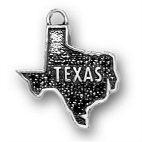 Sterling Silver 16" .8mm Box Chain Flat Map State Of Texas Pendant Necklace