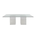thumbnail image 3 of Milan Valor 84" Rectangular Glass 5 PC Dining Set w/Gray Handle Back Chairs, 3 of 10