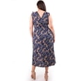 thumbnail image 3 of Vestido estampado de paisley Roman Fashion /Tallas Extras, 8802X-11 (Azul marino) azul marino 38, 3 of 5
