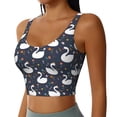 thumbnail image 2 of Honeii Swan And Flowers1 patten Workout Crop Tank Top for Women Yoga Tank Tops Athletic Sports Shirts Exercise Undershirts,Sports Bra,Sports vest-Medium, 2 of 8