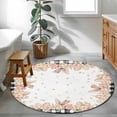 thumbnail image 4 of Round Area Rug 4 Ft, Pink Easter Washable Non-Slip Circle Carpet for Living Room/Bedroom, Spring Floral Farmhouse Eggs Black Plaid Low-Profile Crawling Mats Collection Rugs for Indoor, 4 of 7