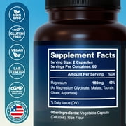 MyoActivo Magnesium Complex 5-in-1 Glycinate, Malate, Citrate for Calm, Stress, 120 Capsules