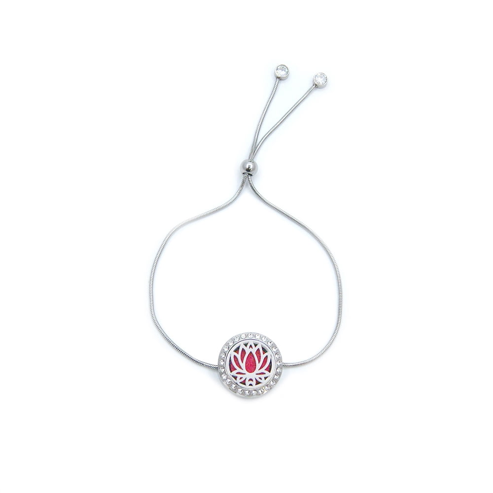 Anavia Lotus Slider Aromatherapy Jewelry Essential Oil Bracelet with Gift Box