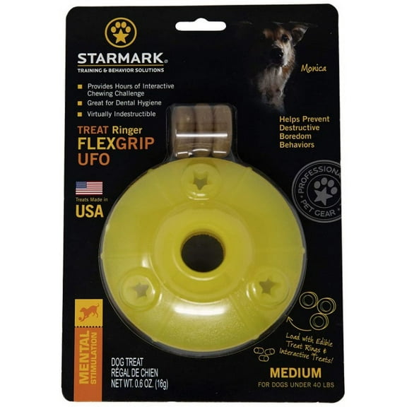 Starmark Everlasting Treat Ringer UFO Chewing Challenge Medium Treat Dog Toy