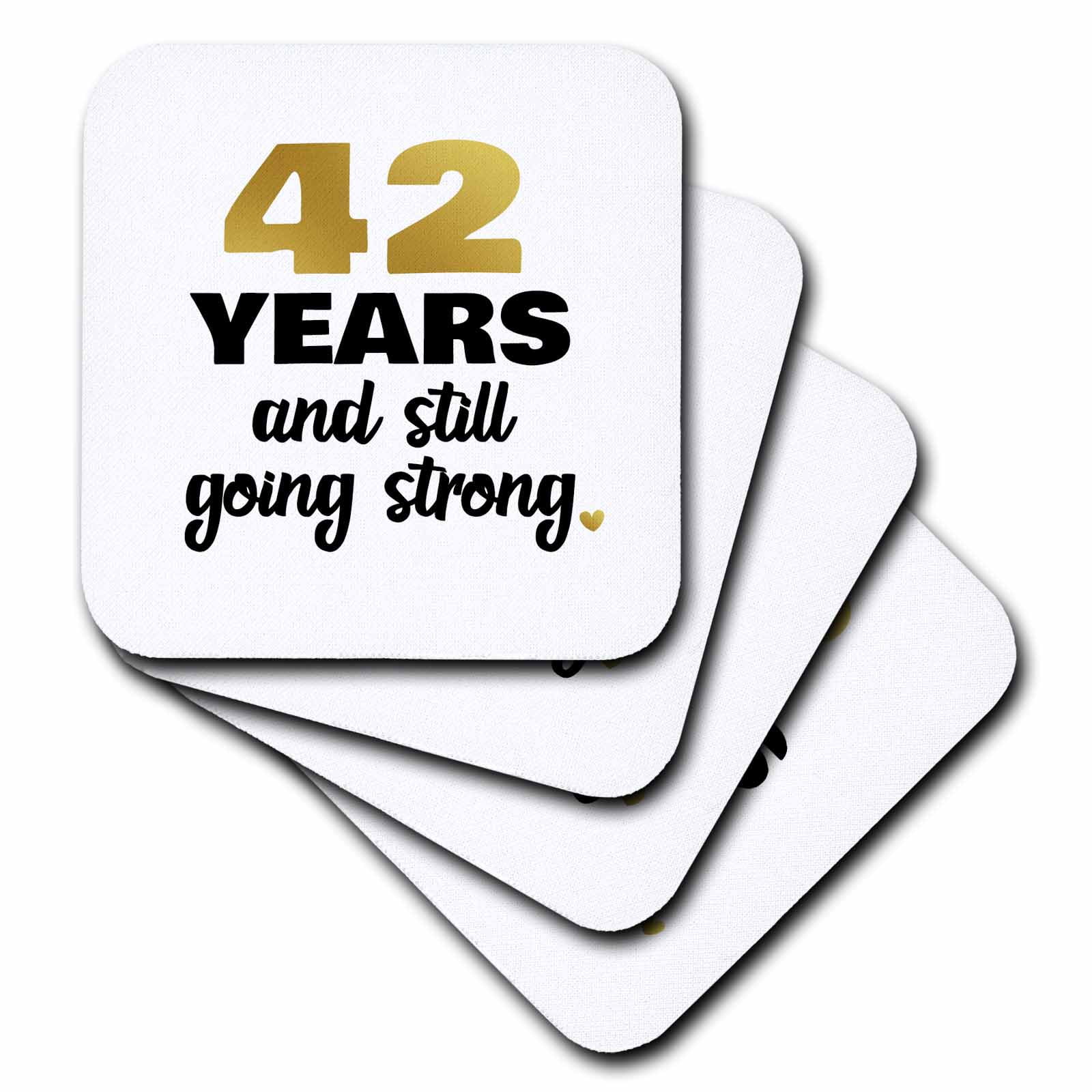 3Drose 42 Year Anniversary Still Going Strong 42Nd Wedding Anniversary Gift  - Soft Coasters, Set Of 8 - Walmart.com