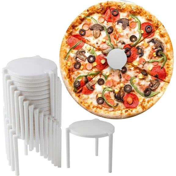 EcoQuality Pizza Saver Stand - White Plastic Tabletop Pizza Tripod Stack, Disposable White Pizza Saver for Pizza Box, Catering Box, Takeout, Restaurant (50)