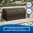 thumbnail image 3 of Suncast Resin 99-Gal Capacity Deck Box, Patio, Mocha Brown,  DBW9200 52 in D x 27.5 in H x 27.6 in W, 3 of 10