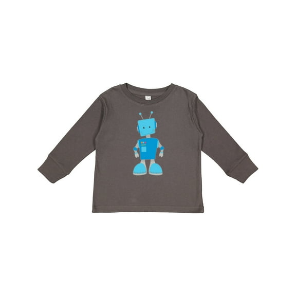 Inktastic Blue Robot Boys or Girls Long Sleeve Toddler T-Shirt