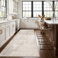 thumbnail image 4 of Washable 4x8 Hallway Area Rug: Abstract 8ft Water Resistant Soft Entry Kitchen Runner Rug Non-slip Low Pile Carpet For Living Room Bedroom Thin Floor Mat Bathroom Dining Room(4x8 Beige/cream), 4 of 8