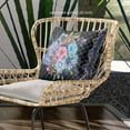 thumbnail image 2 of Amrita Sen Flowers Indoor/Outdoor Pillow with Removable Cover in Black Blue16x16, 2 of 5